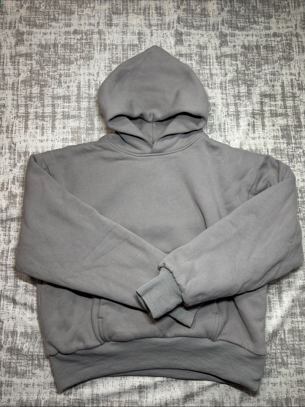 humane blanks Men's Gray Pullover Hoodie HEAVYWEIGHT, sz L 25X25.5